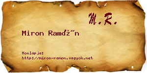 Miron Ramón névjegykártya